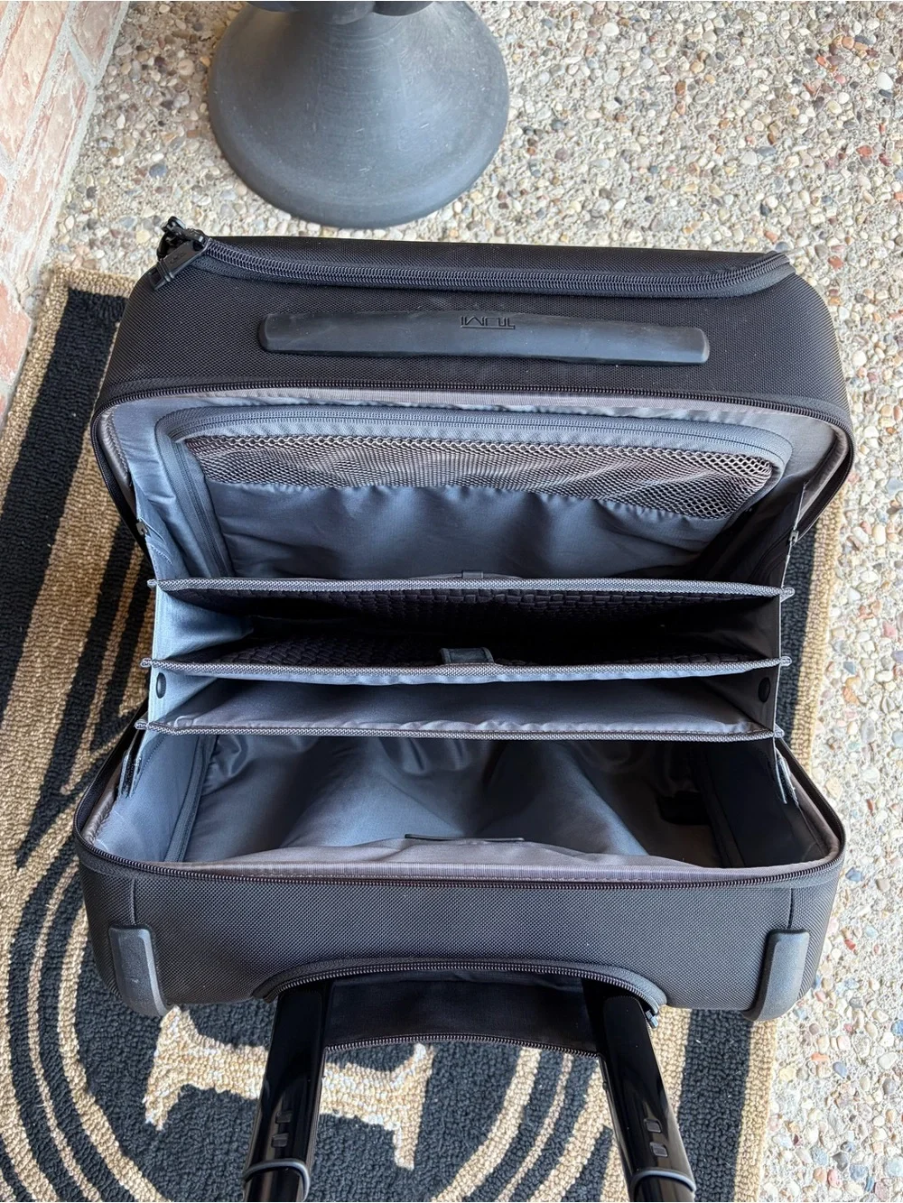Tumi Black Compact Rolling Briefcase